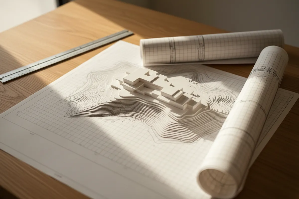 Illustrative — Site planning on a foothill lot